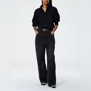 Tibi Ryder Jean in Vintage Wash Black Denim size 24